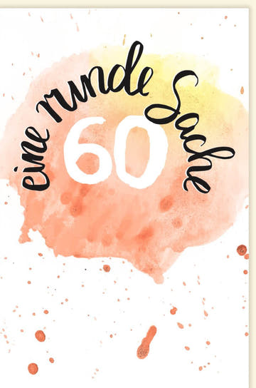Geburtstagskarte zum 60. - Stilvolle Aquarellkarte mit Vintage Schriftzug für besondere Feierlichkeiten