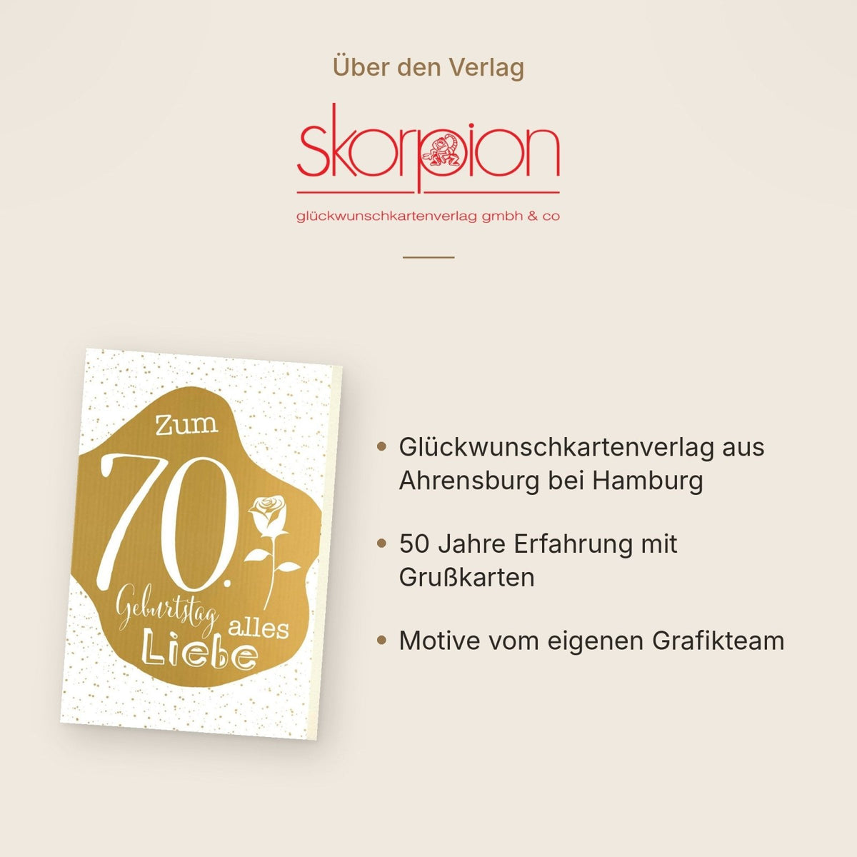 Geburtstagskarte zum 70. Jubiläum - Elegante Grüße mit Rosen, Liebe & Gold im Polka Dots Design