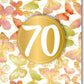 Geburtstagskarte zum 70. Jubiläum - Elegante Glückwünsche mit Schmetterlingen, Gold & Beige Dekoration, Einladung für den Siebzigsten