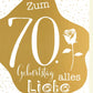 Geburtstagskarte zum 70. Jubiläum - Elegante Grüße mit Rosen, Liebe & Gold im Polka Dots Design