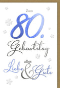 Geburtstagskarte zum 80. Geburtstag - Stilvolle Karte mit herzlichem Spruch, Handgeschriebenes Design für Jubiläumsfeier & Geschenkideen