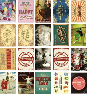 Geburtstagskarten Set - 20 einzigartige Designs für herzliche Glückwünsche - Hochwertige Postkarten für besondere Anlässe und als liebevolle Geschenkidee