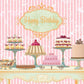 Geburtstagspostkarte: Eleganter Tisch mit Happy Birthday Veredelung