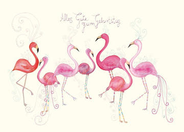 Geburtstagspostkarte Flamingos - Herzliche Glückwünsche für einen besonderen Tag
