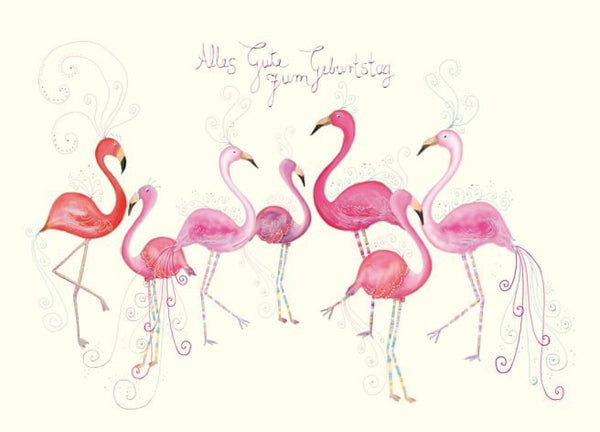Geburtstagspostkarte Flamingos - Herzliche Glückwünsche für einen besonderen Tag