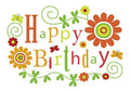 Geburtstagspostkarte fröhliche Farben Happy Birthday Schriftzug