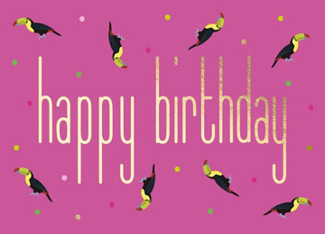 Geburtstagspostkarte mit Humor: Tukane - Happy Birthday von Cityproducts