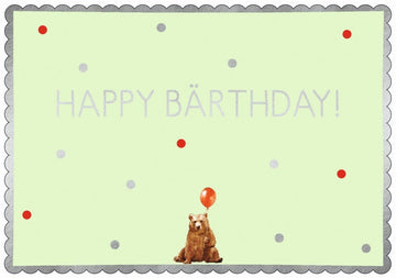 Geburtstagspostkarte mit Spruch: Happy Bärthday! - Cityproducts Bärenmotiv