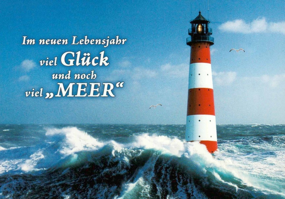 Geburtstagspostkarte: Viel Glück und eine Brise "Meer" für deinen besonderen Tag