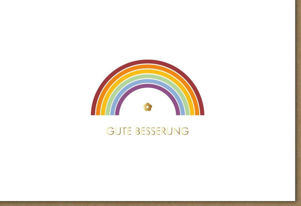 Genesungskarte Midoro - Regenbogen Design für Freunde & Familie, Farbenfrohe Wünsche voller Hoffnung & Zuversicht bei Krankheit