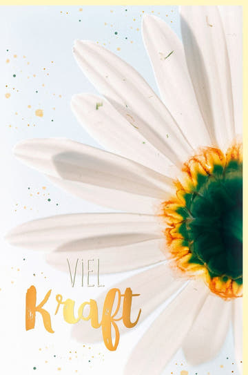Genesungskarte mit Blumen und Goldfolie – Elegante Aufmunterung für Frauen zur Erholung und Heilung, Weiß/Gold – Hoffnung und Wohlbefinden schenken