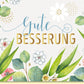Genesungskarte mit Blumenmotiv und Schriftzug Gute Besserung liebevoll gestaltete Doppelkarte für schnelle Genesung und herzliche Genesungswünsche
