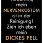 Genesungskarte mit Spruch Dickes Fell – Humorvolle Postkarte für Freunde und Kollegen, witzige Grußkarte Nervenkostüm