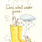 Genesungskarte "Regenwetter - Erholung": Hoffnung & Blumen mit Schneckenillustration - Aufmunternde Karte zur Krankheitsüberwindung