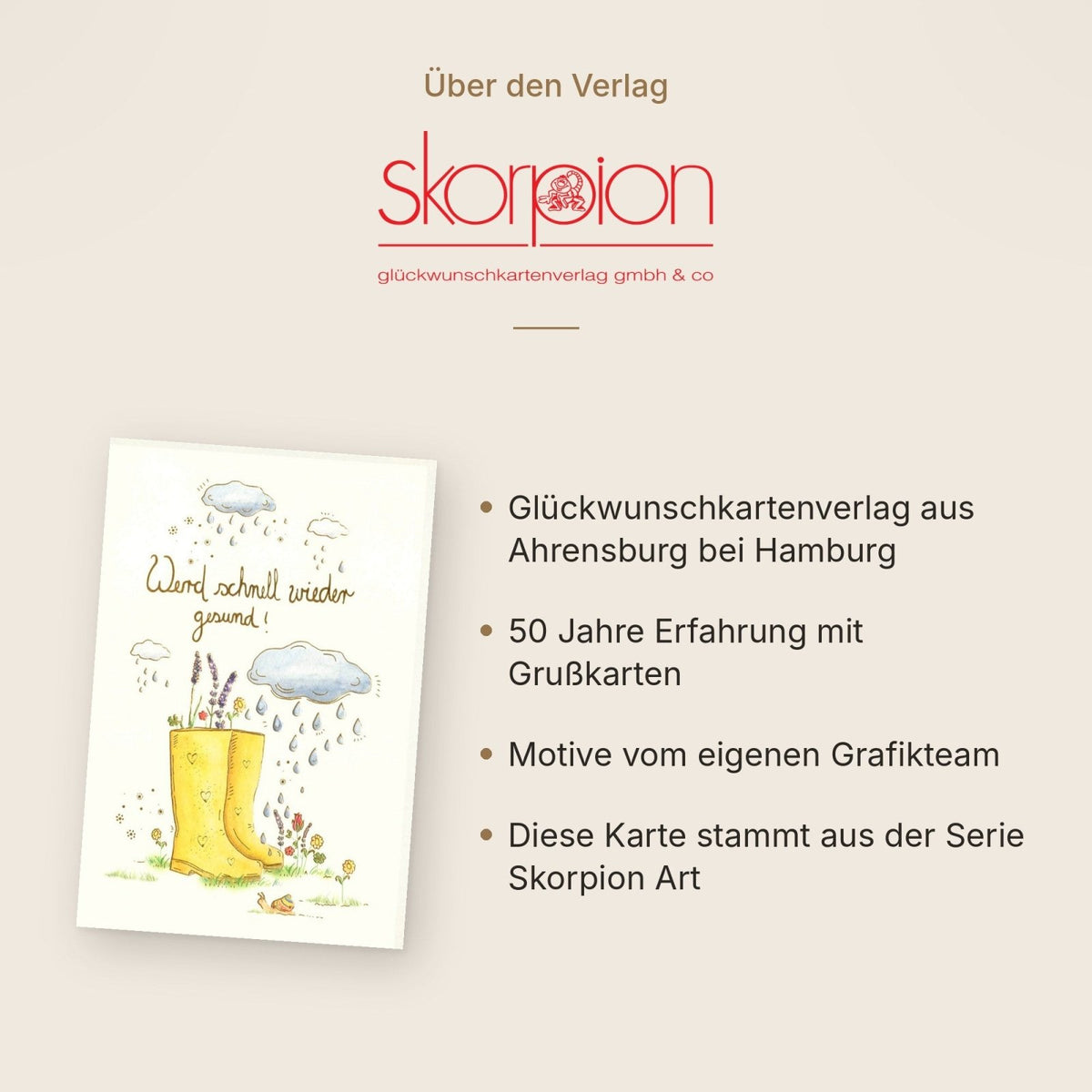Genesungskarte "Regenwetter-Erholung": Hoffnung & Blumen mit Schneckenillustration - Aufmunternde Karte zur Krankheitsüberwindung