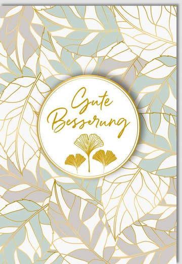 Genesungskarte "Schnelle Erholung" - Stilvolle Gute Besserung Karte mit Goldakzent, Elegantes Design für Hoffnung und Gesundheit