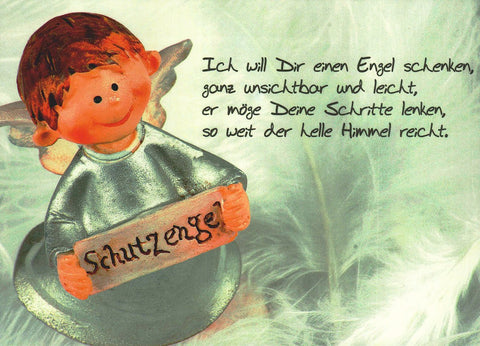 Genesungskarte Schutzengel mit Spruch für gute Besserung liebevolle Postkarte Engelmotiv Trost Genesungswünsche himmlische Grüße