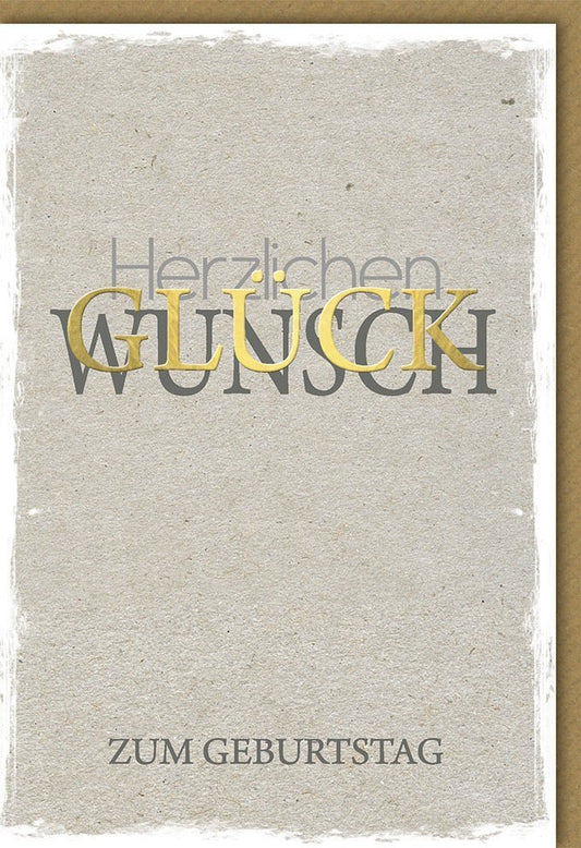 Geschäftliche Geburtstagskarte - Stilvolles Design mit edler Papierstruktur und neutralem Glückwunschtext