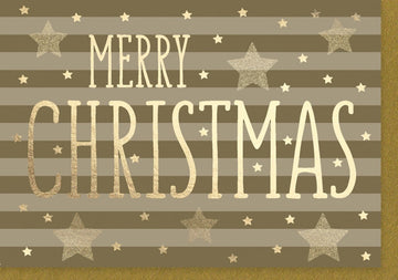 Geschäftliche Weihnachtskarte – Elegantes Design mit Gold - und Braun - Glitzersternen