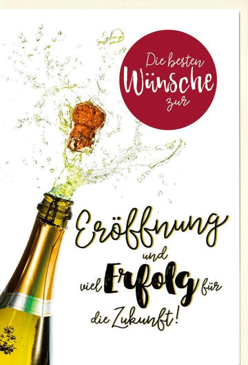 Geschäftseröffnungskarte: Erfolg & Zukunft - Feierlicher Start mit Sekt für neue Business - Abenteuer