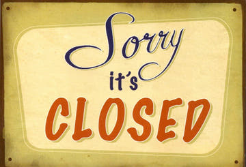 Geschäftsschließung Postkarte - Humorvolles Vintage Design mit 'Sorry It's Closed' Spruch, Perfekt für Ankündigungen und Sammler, Postkarten - Englisch