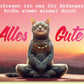Glückwunschkarte Alles Gute mit entspannter Katze im Sonnenuntergang witzige Doppelkarte für Profis originelle Grußkarte