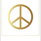 Glückwunschkarte Friedenssymbol - Hochwertige Blanko Postkarte mit Eleganter Goldfolie, Peace - Zeichen Design, Perfektes Schreibwaren Geschenk