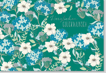 Glückwunschkarte für besondere Anlässe - Modernes Blumenmotiv, Stilvolles Design für Herzliche Gratulation