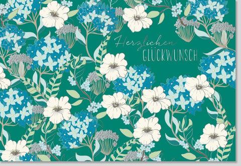 Glückwunschkarte für besondere Anlässe - Modernes Blumenmotiv, Stilvolles Design für Herzliche Gratulation