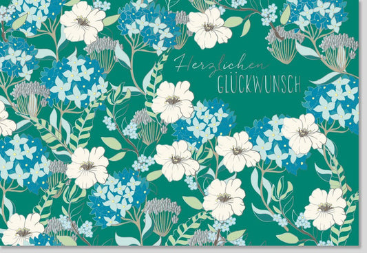 Glückwunschkarte für besondere Anlässe - Modernes Blumenmotiv, Stilvolles Design für Herzliche Gratulation