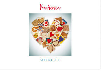 Glückwunschkarte für Liebe & Freundschaft – Herzliche Grüße mit Herzen, ideales Geschenk für jeden Anlass in der Papeterie