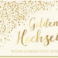 Glückwunschkarte Goldene Hochzeit edle Doppelkarte mit goldener Schrift und Punkten stilvolle Karte zum 50 Hochzeitstag Jubiläum