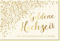 Glückwunschkarte Goldene Hochzeit edle Doppelkarte mit goldener Schrift und Punkten stilvolle Karte zum 50 Hochzeitstag Jubiläum