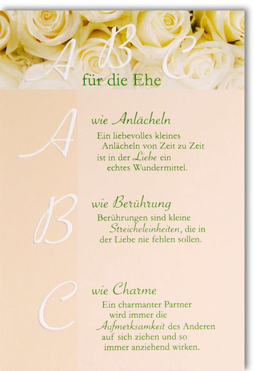 Glückwunschkarte Hochzeit - Romantische Karte mit Rosenmotiv und Poesie für den besonderen Tag