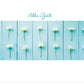 Glückwunschkarte in Holzoptik mit Gänseblümchen & Pusteblume - Retro Design, Naturmotiv, Hellblau