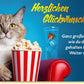 Glückwunschkarte Katze mit Popcorn und Goldfisch lustige Doppelkarte für Kino Fans originelle Glückwunschkarten allgemein