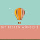 Glückwunschkarte mit Ballon - Design und Schriftzug in Mint & Orange, Perfekt für Feierlichkeiten, Hochwertige Grußkarte für Erwachsene und Jugendliche
