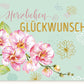 Glückwunschkarte mit Blumendesign und moderner Kalligrafie - Herzliche Grüße in Pastellfarben
