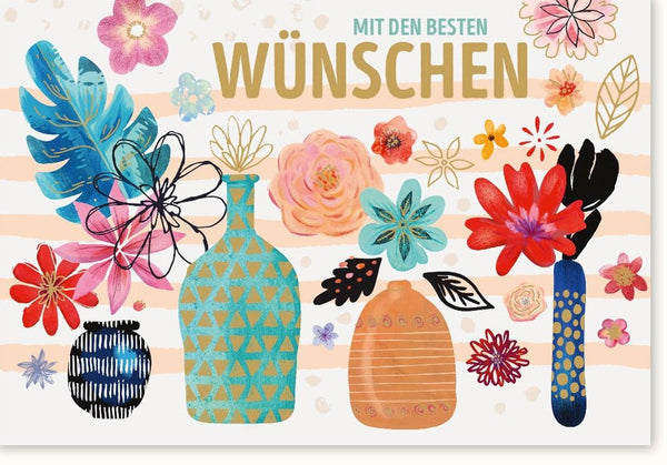 Glückwunschkarte mit Blumenmuster - Kreatives Design, Hochwertige Papeterie für besondere Anlässe, Perfektes Geschenk zur Gratulation