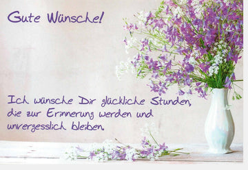 Glückwunschkarte mit Blumenvase - Herzliche Botschaft für freudige Anlässe und Feierlichkeiten