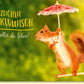 Glückwunschkarte mit Eichhörnchen und Schirm Hoch sollst du leben Doppelkarte farbenfroh originell für besondere Anlässe