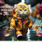 Glückwunschkarte mit Katze im Regenmantel motivierend lustig Alles Gute Karte für viele Anlässe hochwertige Doppelkarte
