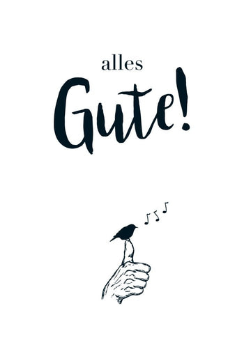 Glückwunschkarte mit Spruch: Alles Gute! (Daumen hoch) - Perfekt für besondere Anlässe und herzliche Grüße.