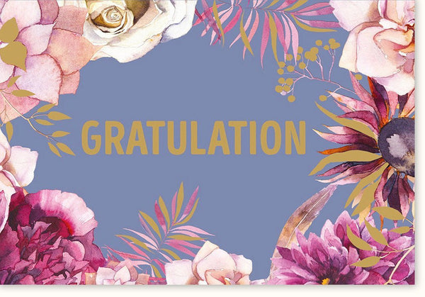 Glückwunschkarte mit stilvollem Blumendesign - Perfekt für besondere Momente und Feierlichkeiten