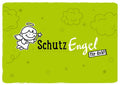 Glückwunschkarte Schutzengel - Engel Illustration mit Sternchen-Wolken, Hoffnung & Liebe, Postkarten-Sprüche