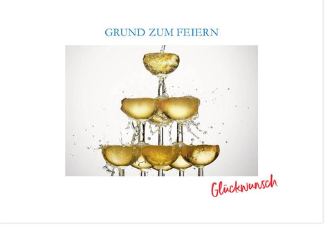 Glückwunschkarte - Sektgläser zum Anstoßen für Festlichkeiten & Neujahrsfeier, Cheers