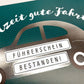 Glückwunschkarte zum Führerschein Allzeit gute Fahrt silbernes Auto modernes Design Karte zur bestandenen Fahrprüfung