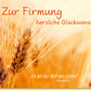 Glückwunschkarte zur Firmung mit Weizen Ähren und Bibelvers Johannes 6 35 christliche Grußkarte für Jungen und Mädchen