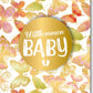 Glückwunschkarte zur Geburt: Festliche Babykarte mit Schmetterlingen und Gold, Pastell - Design für Neugeborene
