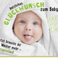 Glückwunschkarte zur Geburt mit süßem Babyfoto und Spruch Hipp Hipp Hurra moderne Geburtskarte für Jungen und Mädchen